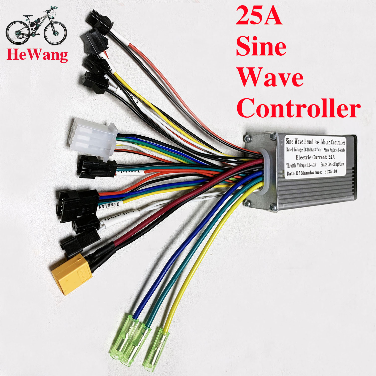 Kelly Kls7230S Controller - ตัวควบคุมมอเตอร์ไร้แปรงถ่านแบบไซน์เวฟ 3 โหมด 24V/36V/48V 350W 20A-25A