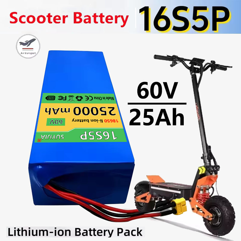 60V 50Ah Electric Scooter Battery - แบตเตอรี่ลิเธียมไอออนแบบชาร์จได้ 60V 16S5P 25Ah 18650 1000W